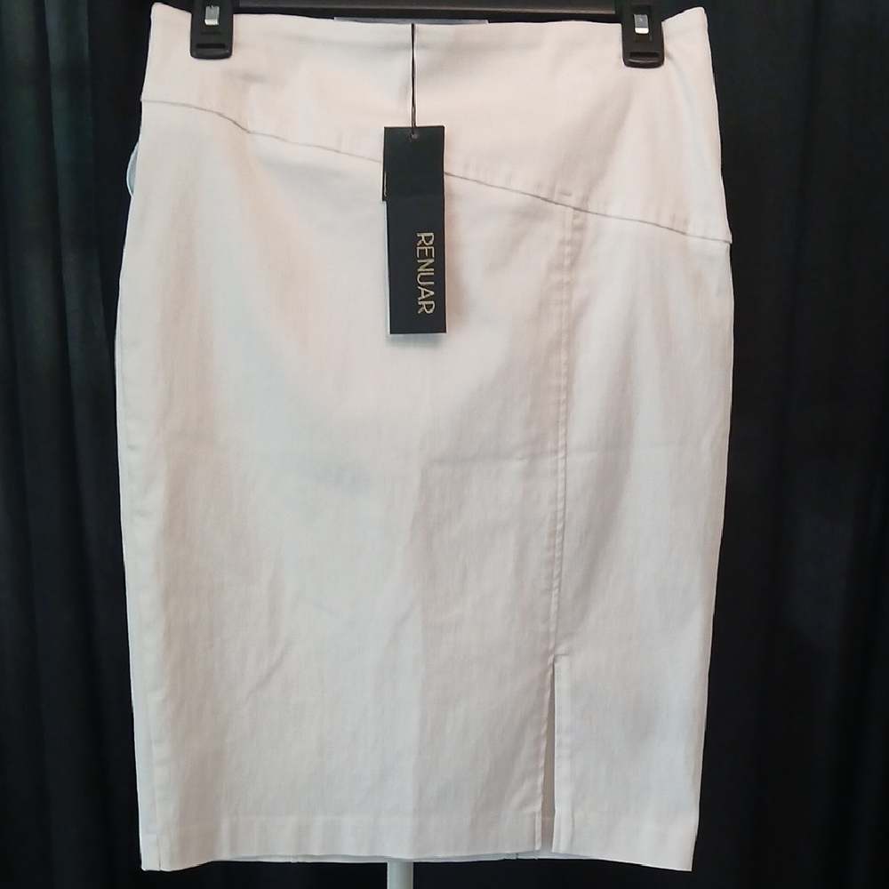 Renuar White Pencil Skirt